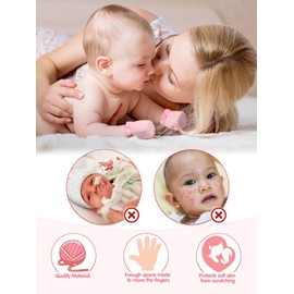 Syhood 20 Pairs Newborn Baby No Scratch Mittens Boy Girl Infant Toddler Unisex Elastic Cotton Wrist Gloves Set for 0-6 Months