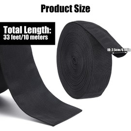 33 FT Nylon Hydraulic Hose Protector Sleeve Black Protective Cover Hose Sheath Hydraulic Hoses Wrap Cable Sleeve Torch Cutting Wire Cable Cover Management Wrap for Cord Tig (0.98 Inch Id)