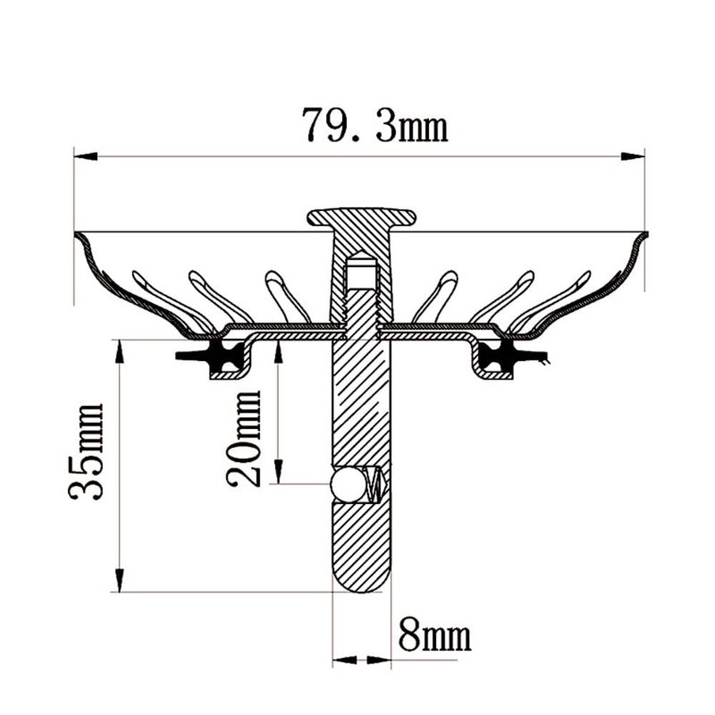 Talea 79.3MM Sink Plug Replacement,Stainless Steel Kitchen Sink Strainer Plug,Food