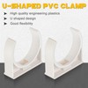 Chunful 50 Pack 1-1/2" U-Shaped PVC Pipe Holder Clamps Clips