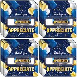 15 Pack Thank You Lip Balm Gifts Bulk, Blue Gold Moisturizing Nourishing Lip Balm Gifts, Appreciation Party Favor for Women Man Coworker Employee We Appreciate You Baby Shower Birthday Party Supplies