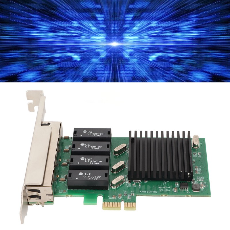 PCIe Network Card 4 Port 1000Mbps Transmission PCI Express 1.1