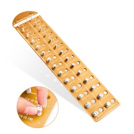 Frigatebird Thread Checker, 28 Nut and Bolt Thread Checker with Screw Bolt Size and Thread Gauge, Bolt and Nut Identifier Gauge 14 Metric & 14 Standard, Gold (Rectangle)