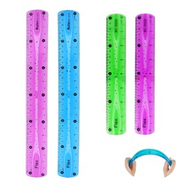4Pcs Bendy Ruler for School Classroom Office Kids & Adults, Flexible Ruler for Kids Students Classroom Office Home Supplies