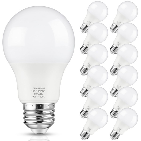 Maylaywood Maylaywood A19 LED Light Bulbs, 60 Watt Equivalent, Neutral