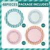 48pcs Italian Summer Party Plates Striped Paper Plates 9" +