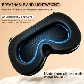 Sleep Mask Travel Case, Compact Lightweight Accessory for Travel and Daily Use - KUMFLOI 3D Blackout Sleep Mask