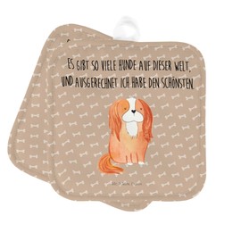 Mr. & Mrs. Panda Set of 2 Pot Holders Dog Cavalier King Charles Spaniel - Gift, Saying, Sayings, Dog Owner, Pot Holder Set, Oven Glove
