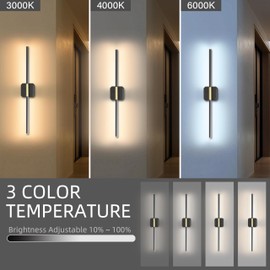 ollycasa Rechargeable Wall Lights, Wireless Wall Sconces 360°Rotate, LED Wall Lamps with Remote Control,3000K–6000K Dimmable LED Wall Lights for Hallway Living Room Bedroom,28-Inch(2 Pack)