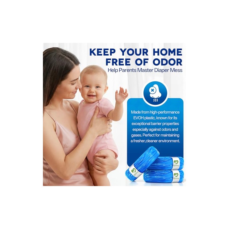 8 Pack Nappy Bin Refills, 10M Extra Long Diaper Pail