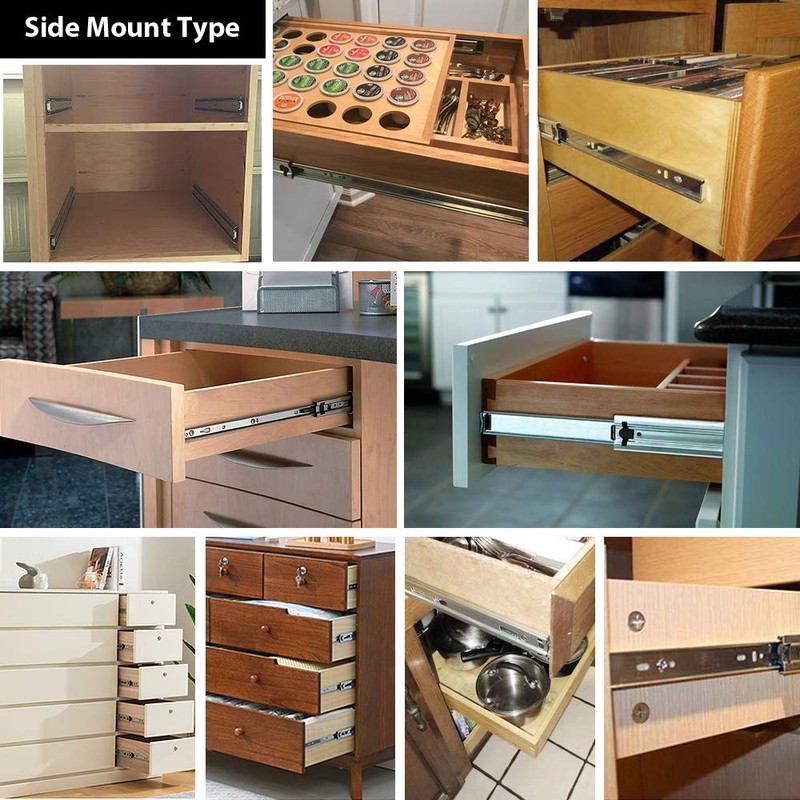 14 inch Drawer Slides Soft-Close Full Extension Side Mount Ball