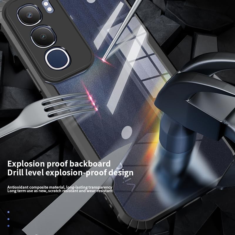 TPDRUY Funda para Vivo Y04 4G Case Transparente Uso Rudo