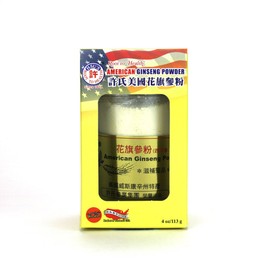 Hsu's Ginseng SKU 1174 | American Ginseng Powder, 4oz | Cultivated American Ginseng from Marathon County, Wisconsin USA | 许氏花旗参粉 | 4oz Bag, 西洋参粉