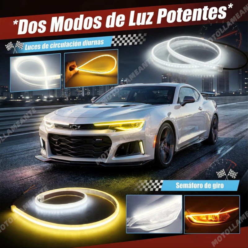 30cm Par Tira Led Drl Flexible Direccional Secuencial Auto