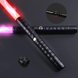 Light up Saber RGB 14 Colors Change USB Rechargeable Metal Handle Light Sword Double-edged Change Heavy Dueling Sound Two In One Light Metel Handle LED USB Charging - Specification: 1PCS Silver