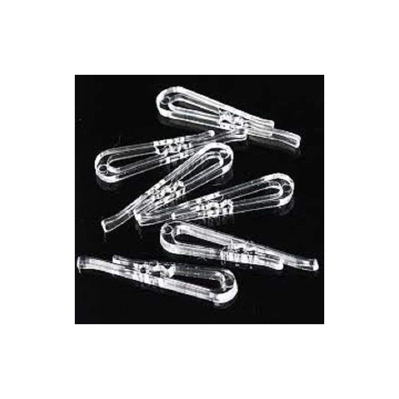 Apuxon U Shape Clear Durable Plastic Alligator Clips 100pcs Shirts