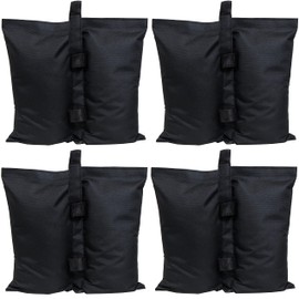 Sunnydaze Polyester Sandbag Canopy Weights - Fillable Canopy Anchors - Easy to Attach - Set of 4 - Black
