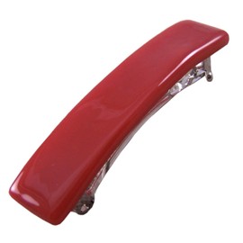 Stained Glass Barrette - Small 2.5" 65mm - Ruby Red Scarlet Cherry Slide Clip Hair Accessories