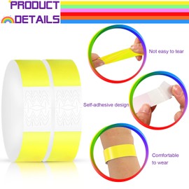 Harrycle Pack of 1200 Waterproof Party Entrance Wristbands Festival Wrist Band Lightweight Event Wristbands Control Bands Made of Paper for Concert Clubs Water Park, Synthetic paper