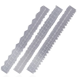 3 Pack Deckle Edge Paper Cutter & Ruler - Carbon Steel Metal Craft Measuring Tool for Wavy Edges