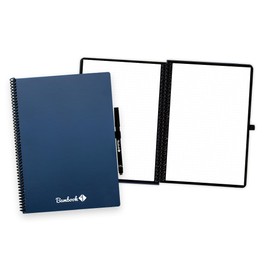 Bambook Colourful Notebook - Navy - A4 - Squared - Reusable Notebook, Notepad, Reusable Notebook, Erasable Whiteboard Notebook