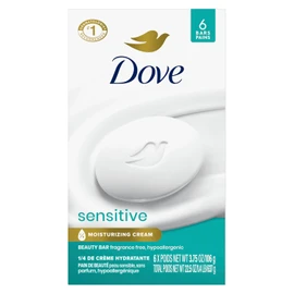 Dove Sensitive Beauty Bar Soap - Fragrance Free, 6 Bars