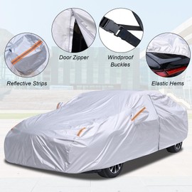 AMBARI Car Cover Composite Strong Material Compatible with Honda Civic Car Cover Waterproof Sun Protection Full Exterior Covers, Car Cover for Honda Civic Length up to 178 Inches