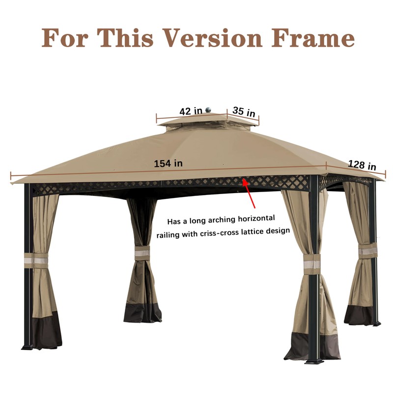 SCOCANOPY Replacement Canopy Cover for Windsor Gazebo L-GZ717PST-C, 810213583,South Hampton