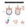 TRWWELL Cute Rose Gold Initial T Unicorn Hypoallergenic Stud Earrings