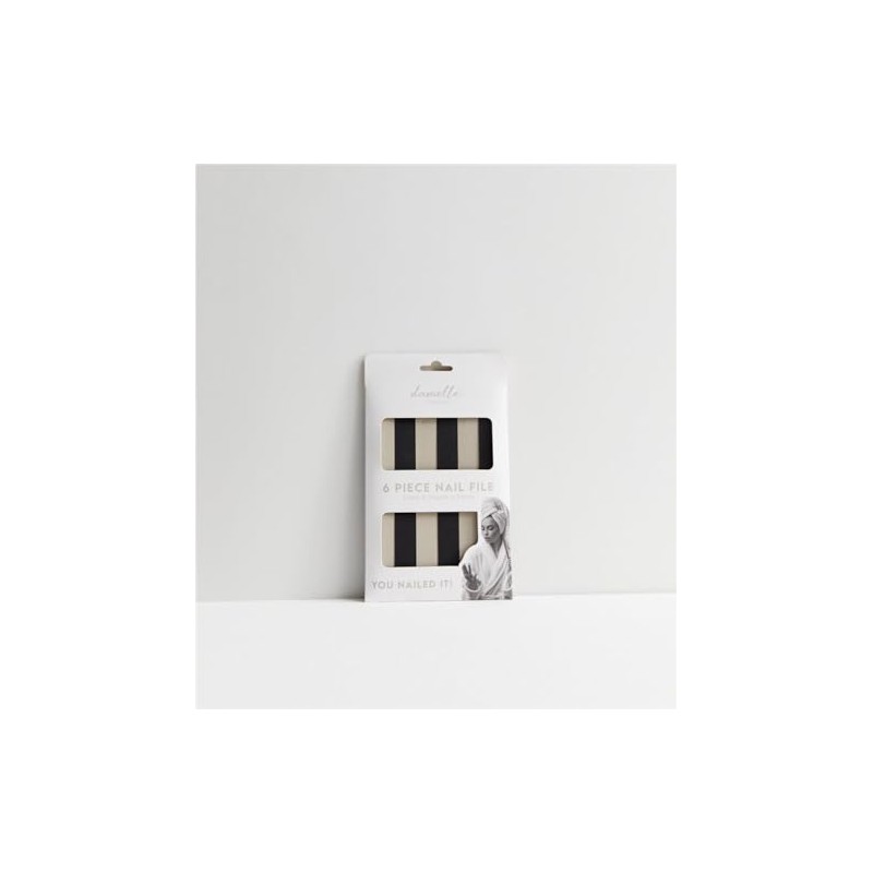 Pack of 6 Black and Brown Nail Files Emery Board