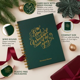 Christmas Planner, A5 Hardcover Notebook - Perfect for Budgeting - Weekly Countdown with Shopping List - Daily Meal Planner - 120 GSM FSC Paper | Perfect Planner Company