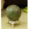 Reikiera Ruby Fuchsite Sphere Stone Ball With Ring Stand Aura