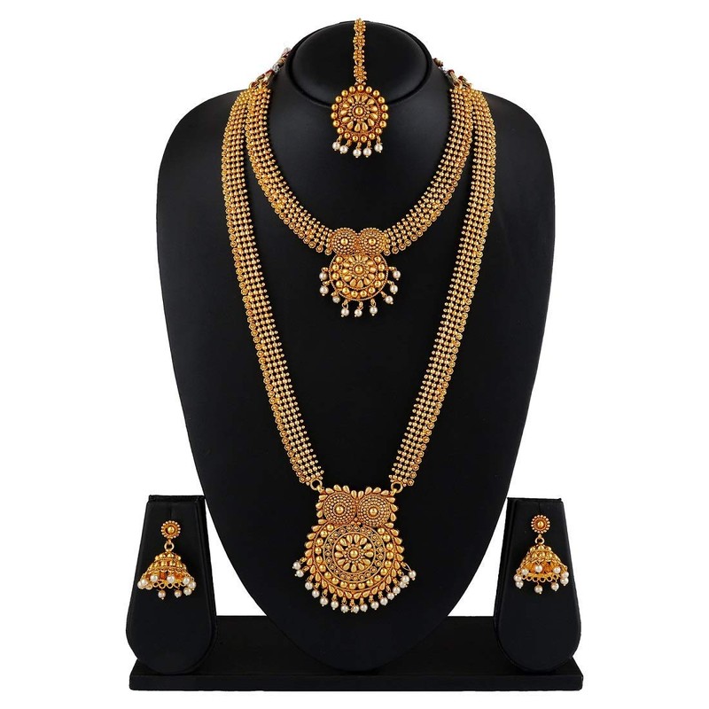 Aheli Golden Indian Traditional Bollywood Wedding Bridal Jewelry Set Gift