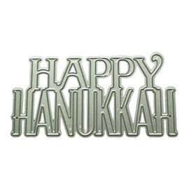 A Set Silver Happy Hanukkah Metal Cutting Dies for DIY Hanukkah Card Making Embossing Paper Die Cuts Sets,Album Scrapbooking Templates Stencils Storage Pockets,Die-Cutting and Embossing