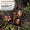 Alpine Corporation 24" H Indoor/Outdoor Tiered Barrels and Buckets Fountain,