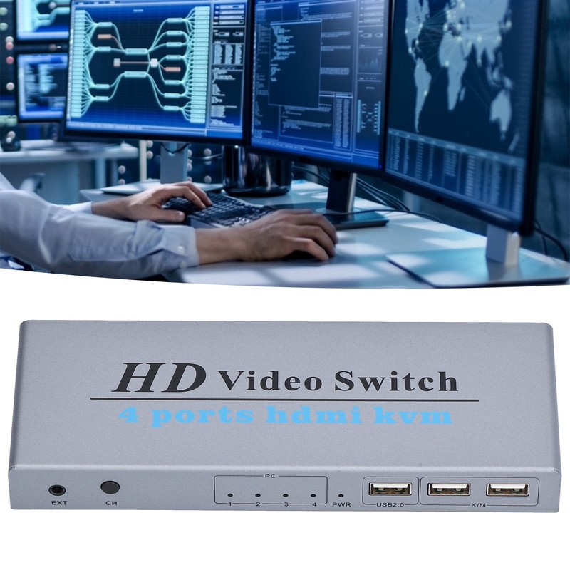 KVM Switch 4 Input 1 Output 4 Port HighDefinition Multimedia