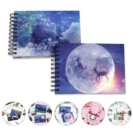 LOADWRITE Small Photo Album 2 Packs, 8'' x 5.8'' Stick Book DIY Scrapbook Memory Book 20 Self Adhesive Pages for Wedding, Baby Shower Growth, Travel MOON