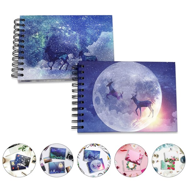 LOADWRITE Small Photo Album 2 Packs, 8'' x 5.8'' Stick