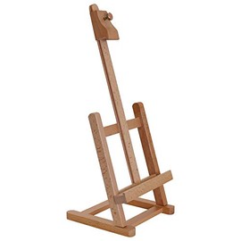 U.S. Art Supply 16" Mini Tabletop Wooden H-Frame Studio Easel - Artists Adjustable Beechwood Painting and Display Easel, Holds Up to 12" Canvas - Portable Sturdy Table Desktop Artwork Holder Stand