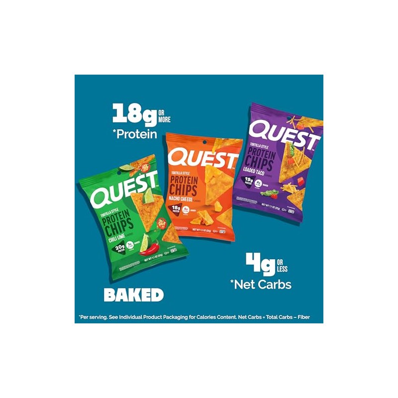 Quest Nutrition Tortilla Style Protein Chips Variety Pack, Chili Lime,