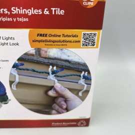 Simple Living Solutions 50 Universal Light Clips! Simple Living Solutions For Gutters, Shingles & Tile