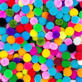 Delsen 2000 Pieces Mini Pompoms for Crafts, Small Pompoms, 10 mm Felt Balls, Colourful, Pompoms for Crafts, Decorating, Decorating, Sewing, DIY, Pompoms Colourful Balls