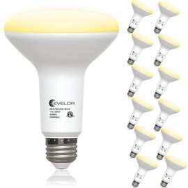 evelor 12 Pack BR30 LED Flood Light Bulbs 65W Equivalent, 7W Energy Efficient, Dimmable 800LM Lightbulbs 3000K Warm White, E26 Base for Recessed Cans, Indoor Home Kitchen Bedroom, 15,000 Hours, ETL