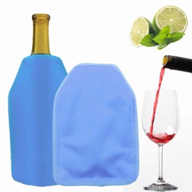 Wine Cooler Sleeve with Protector Instant Cooling and Keeps Your Drink Cold Keep Cool and Chill Champagne Wine (1 pcs Light Blue)