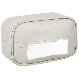 Car Leather Tissue Box Holder, Auto Tissue Holder for Car Visor Backseat Armrest(Light Gray)