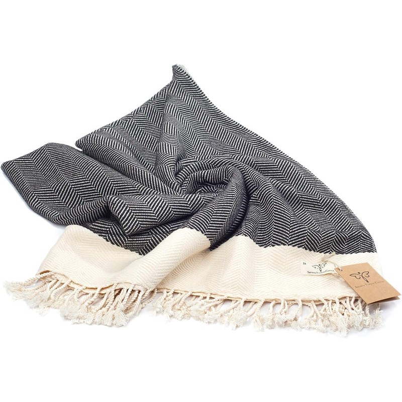 Smyrna Turkish 100% Cotton Herringbone Cuddly Blanket | Best Quality