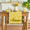 Yellow Leaves Lemon 210 GSM Summer Table Runner, Seasonal Kitchen