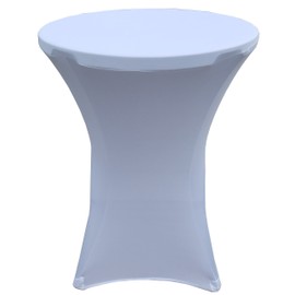 32 Round x 43" Tall Spandex Fitted Table Cover for Folding Bar Height Tables (White)