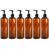 6 Pack 16 oz (475 ml) Slim Plastic PET Bottles