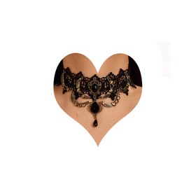 BERYUAN Gothie Halloween Angel Wing Black Necklace Heart Teardrop Collar for Women Sexy Cool Choker for Women(black 6)